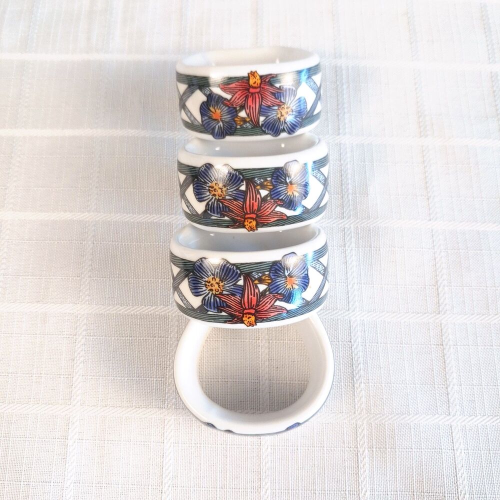 Dansk Nordic Garden Napkin Rings, Set of 4 in Original Box